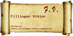 Fillinger Viktor névjegykártya
